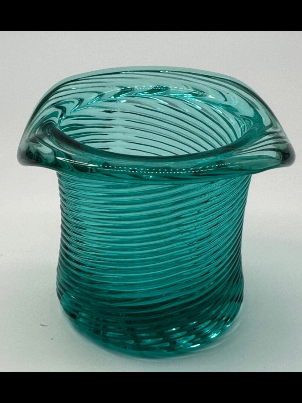 AVON "Vintage" Teal Swirl Glass Top Hat - Picture 7 of 10